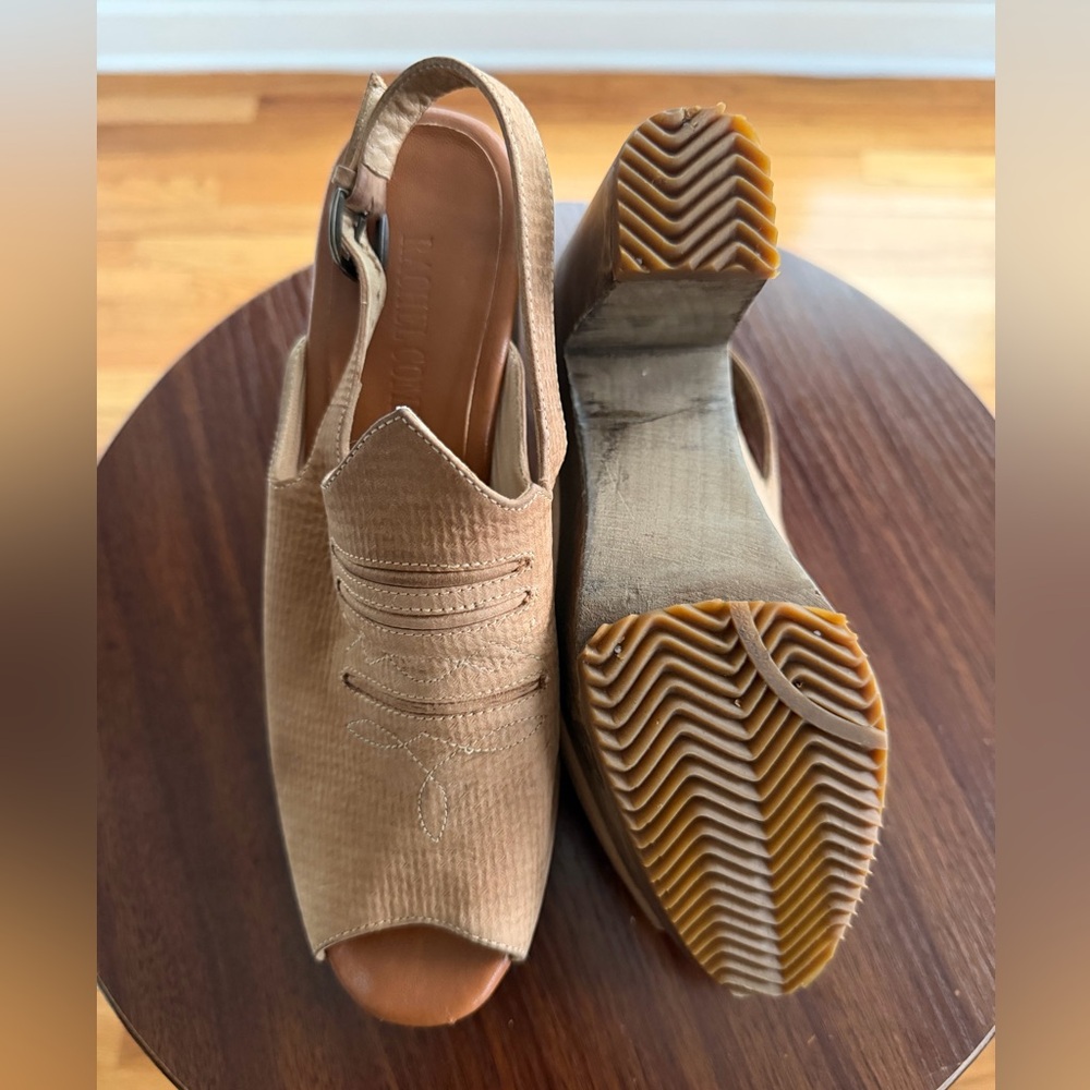 Rachel Comey Tan Peep-Toe Mules 🤎 Size 7 🤎 Bedt Offer Accepted! - Picture 4 of 11